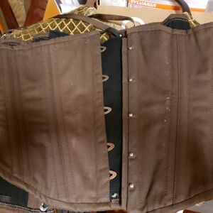Brown Corset with Gold Accents